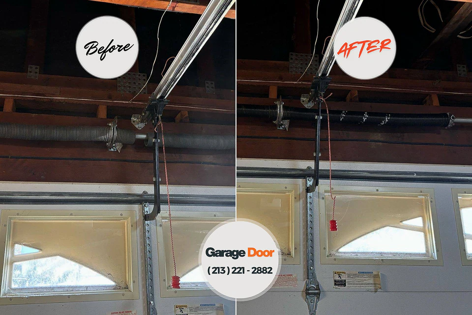 Before and after: garage door repair Tinley Park, IL
